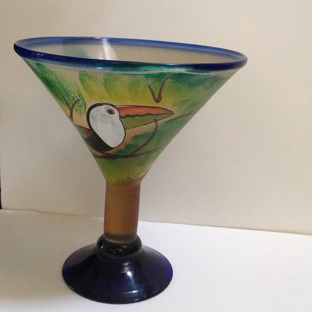 Mexico Glass Martini Cerveza painted Souvenir Cup